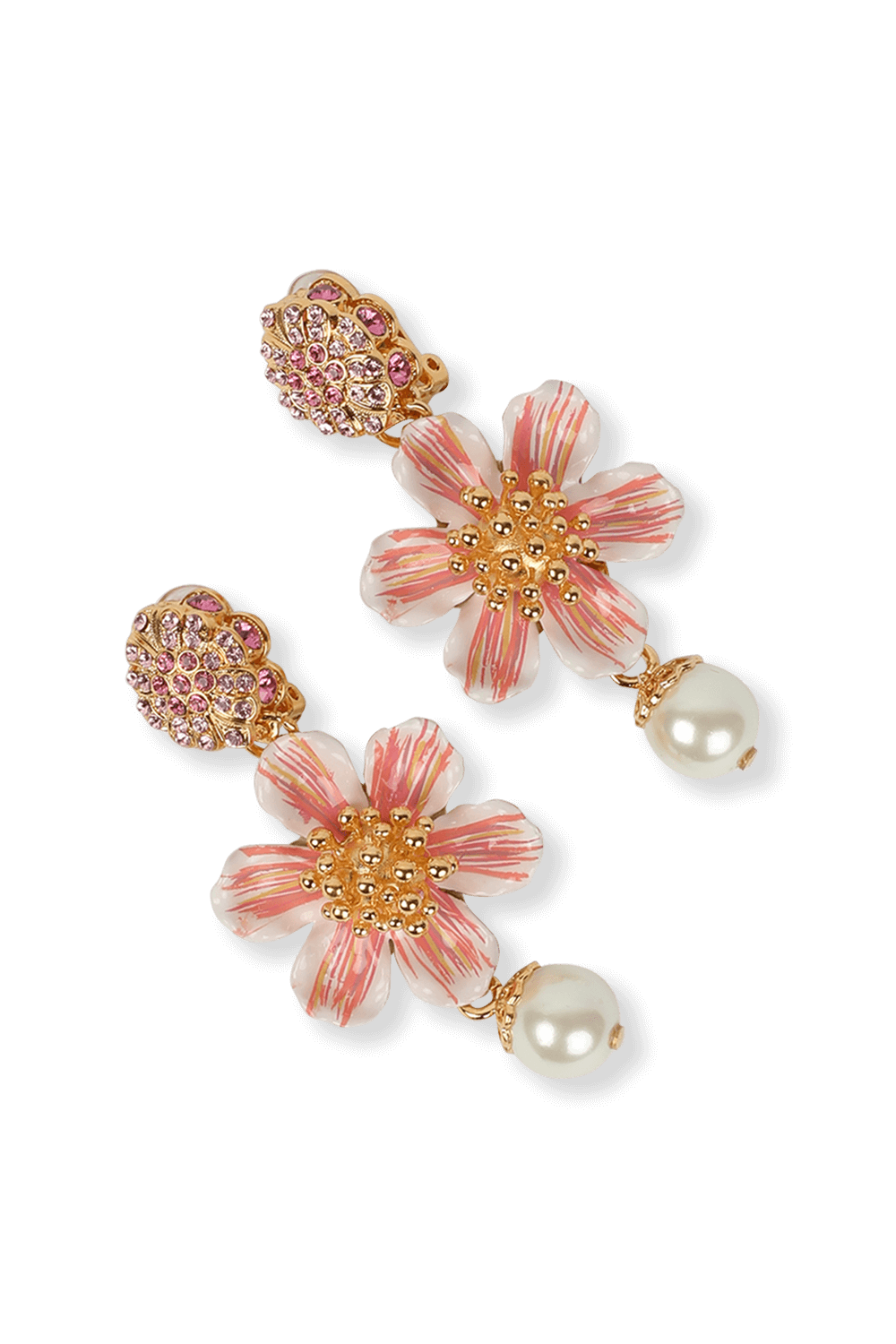 Leverback Earrings With Hand-Painted Flower DOLCE & GABBANA