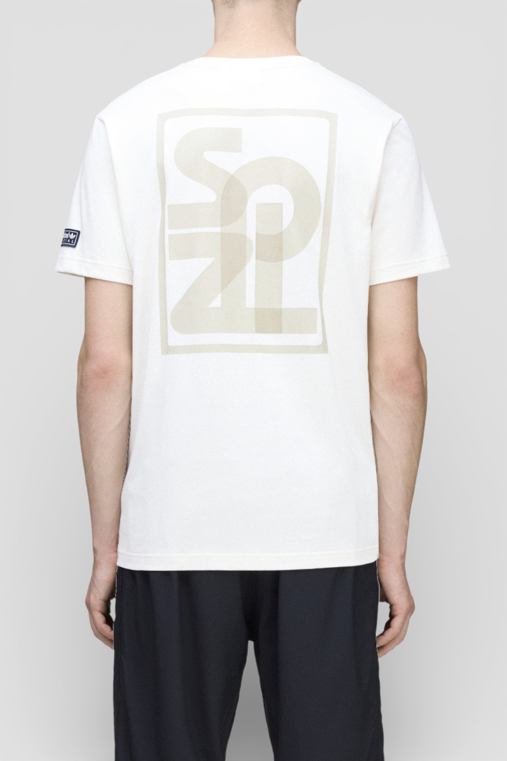 תמונת דוגמן אחורית של חולצת טי