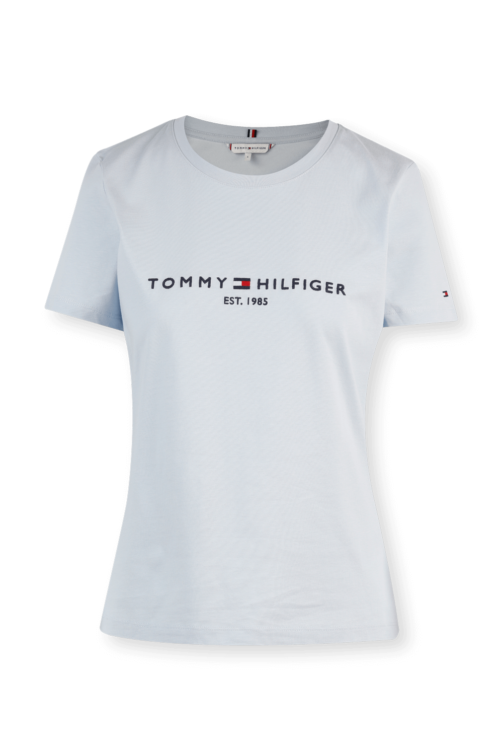 תמונה קידמית של Essential Crew Neck Logo T-Shirt in Light Blue