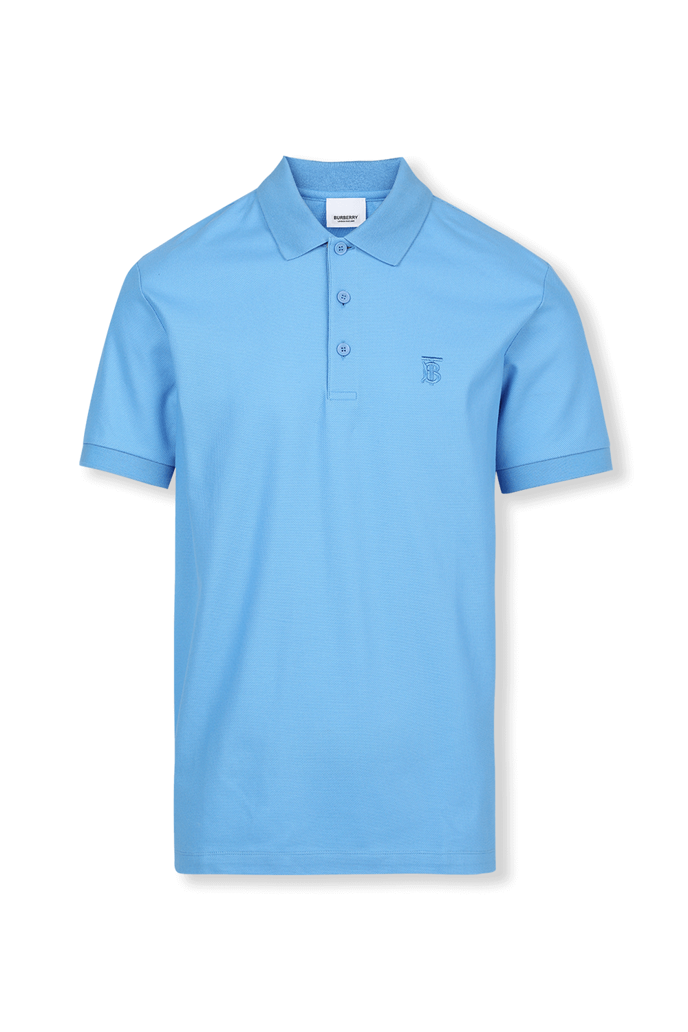 Cotton Pique Polo Shirt In Sky Blue BURBERRY
