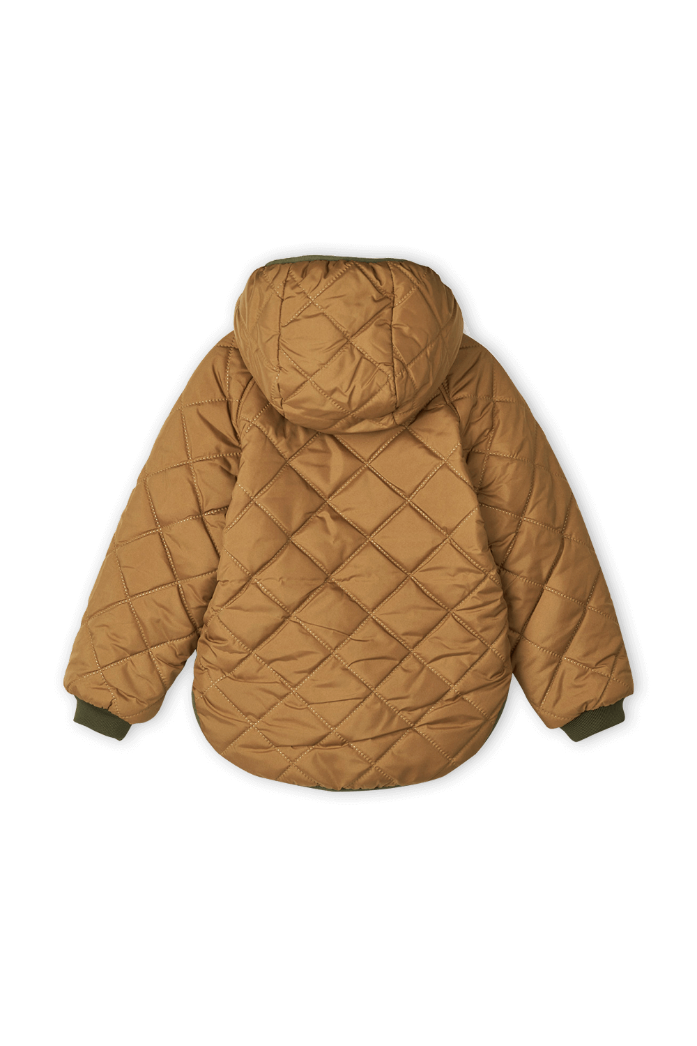 תמונה אחורית של גילאי 1-10 מעיל ג'קסון דו צדדי קווילט בגוון חום