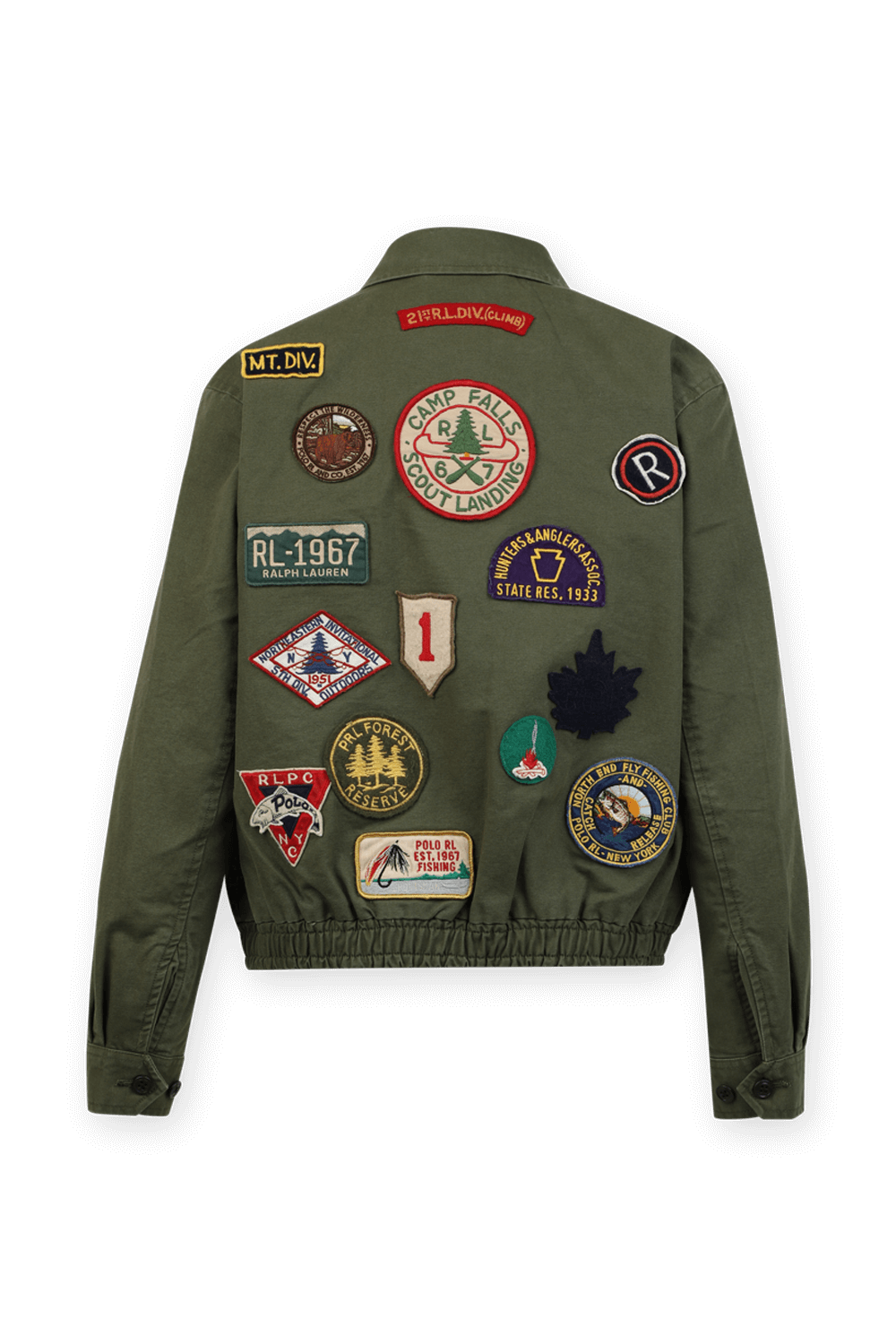 Canvas Graphic Bomber Jacket in Green image number null POLO RALPH LAUREN