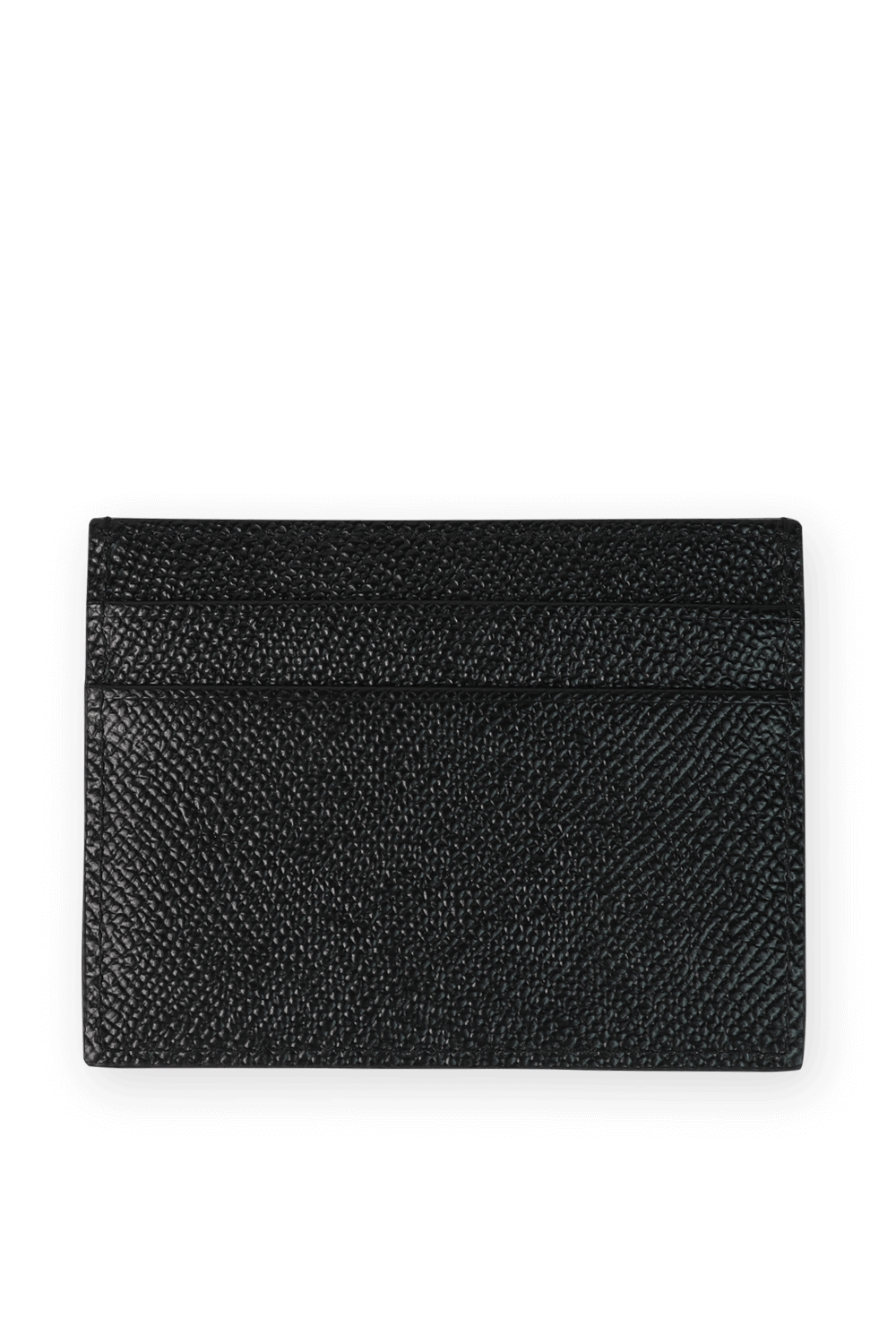תמונה אחורית של Logo Leather Card Holder in Black