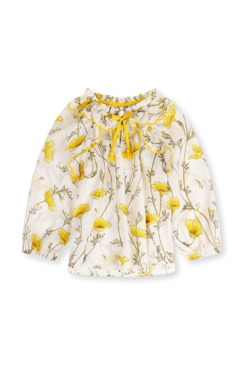 תמונה קידמית של גילאי 1-10 חולצה ארוכה מכותנה עם מלמלה