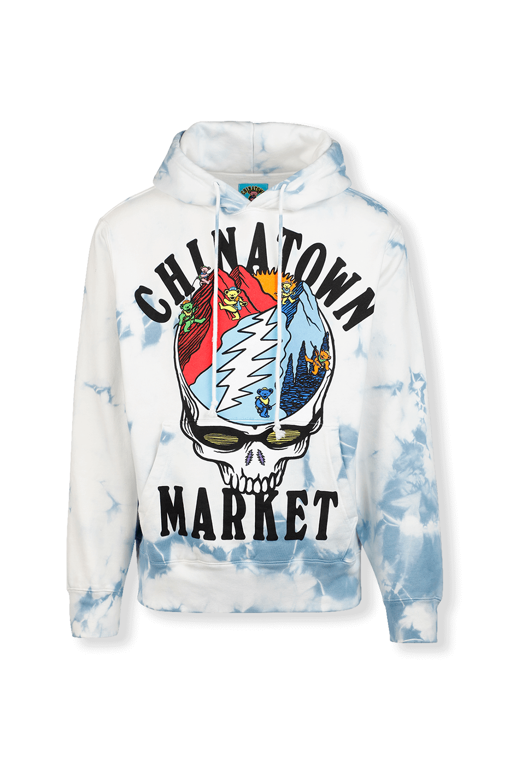 תמונה קידמית של Chinatown Market x GD- Positive Altitude Hoody in Tie Dye