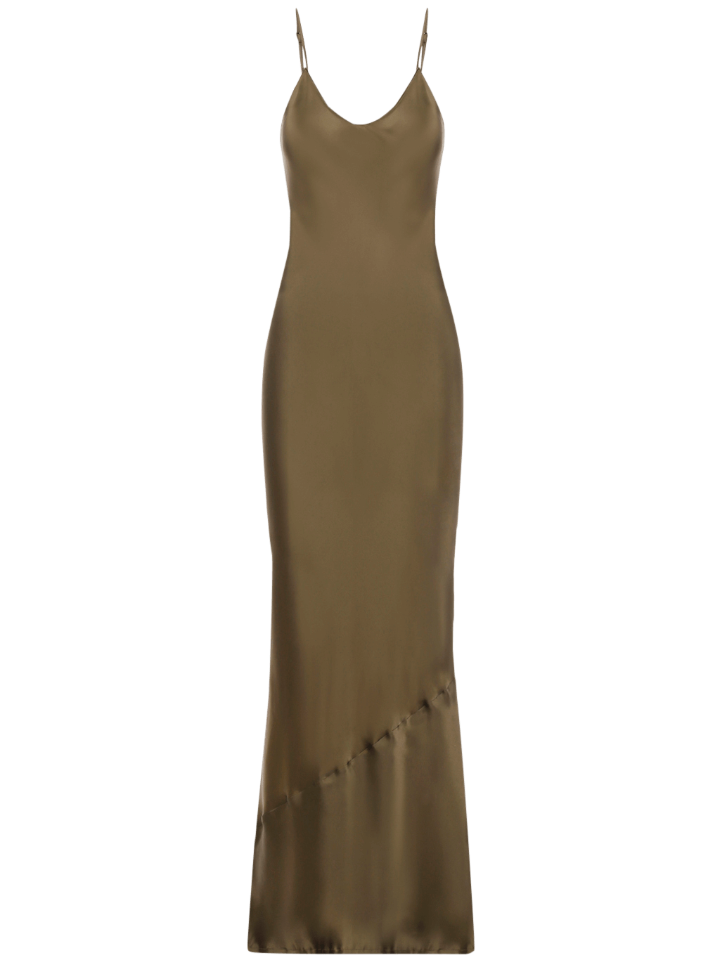 תמונה קידמית של שמלת מקסי אלגנטית ממשי