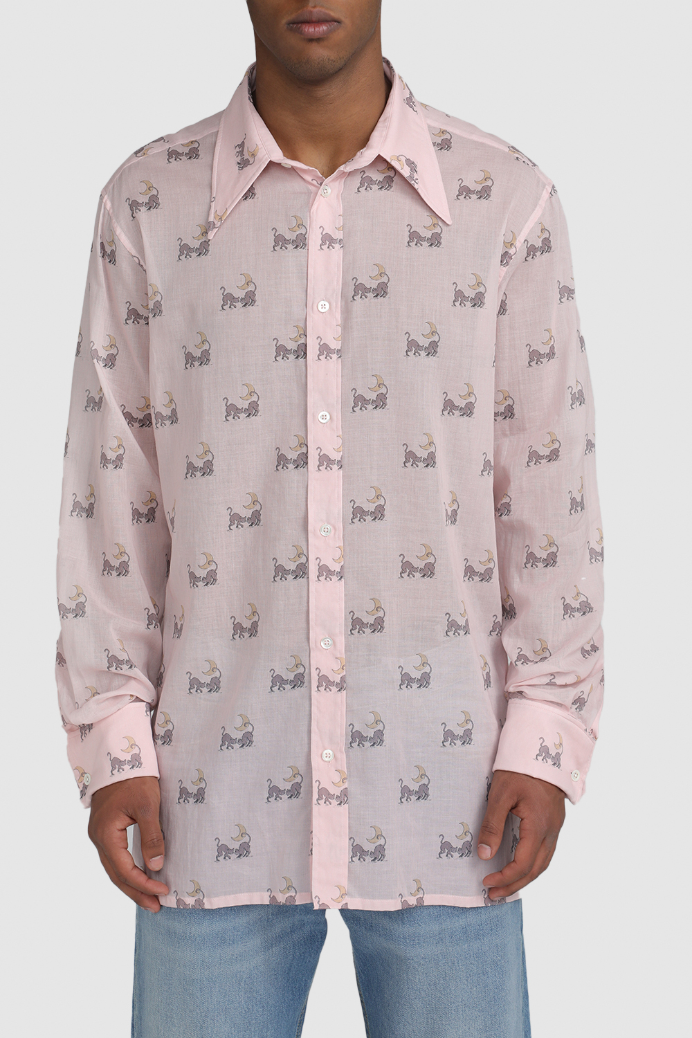 תמונת דוגמן קידמית של חולצה מכופתרת