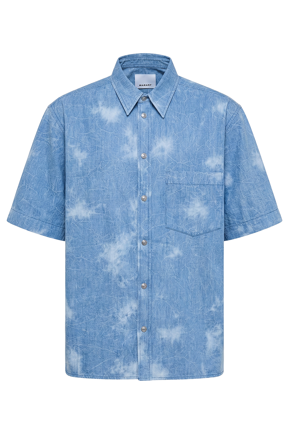 תמונה קידמית של חולצה מכופתרת ג'ינס