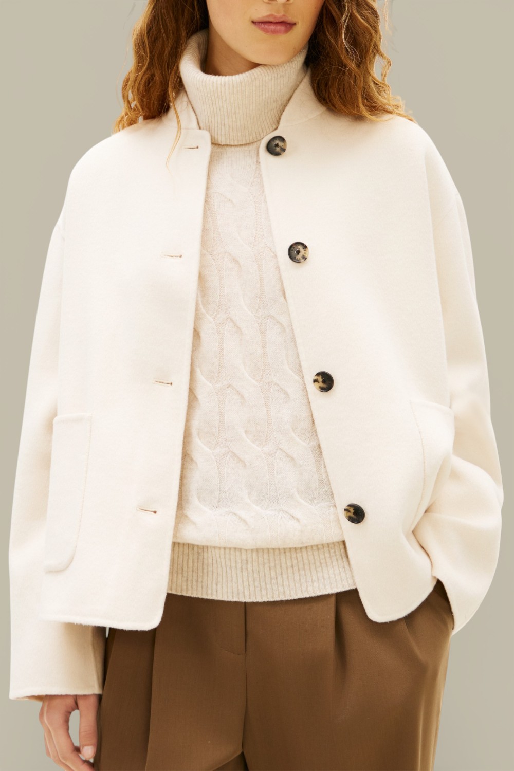 תמונת דוגמן קידמית של ז'קט צמר