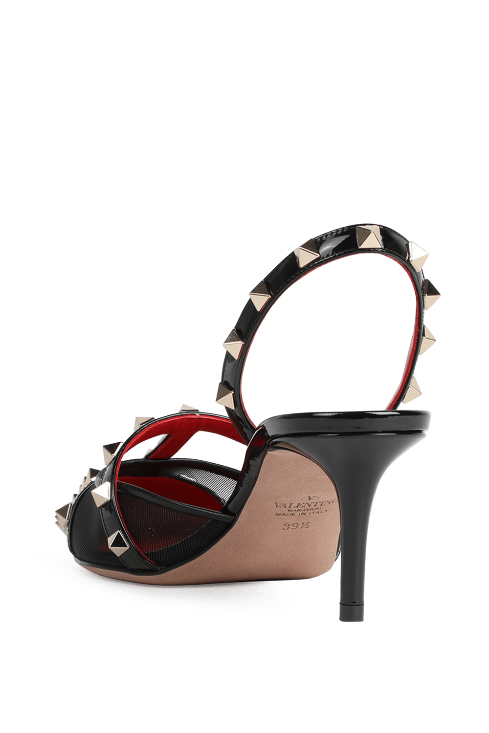 תמונה אחורית של נעלי עקב רוקסטאד מעור בצבע שחור