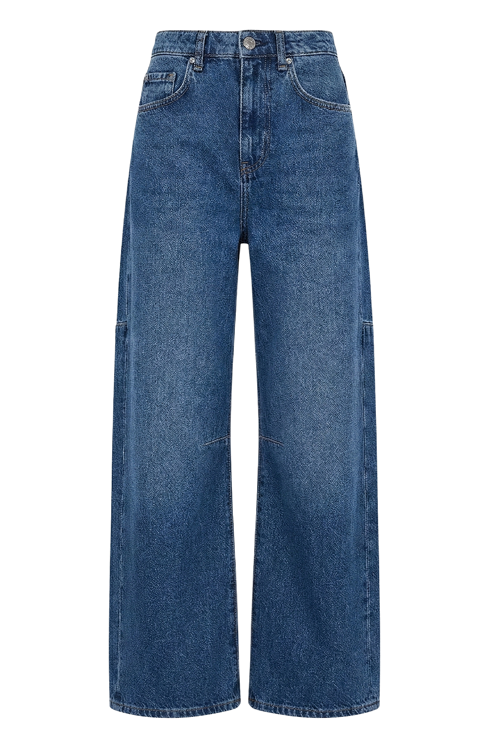 תמונה קידמית של מכנסי ג'ינס בגזרת בלון