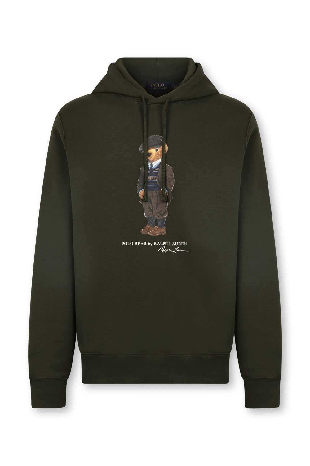 תמונה קידמית של סווטשירט קפוצ'ון עם הדפס הדב