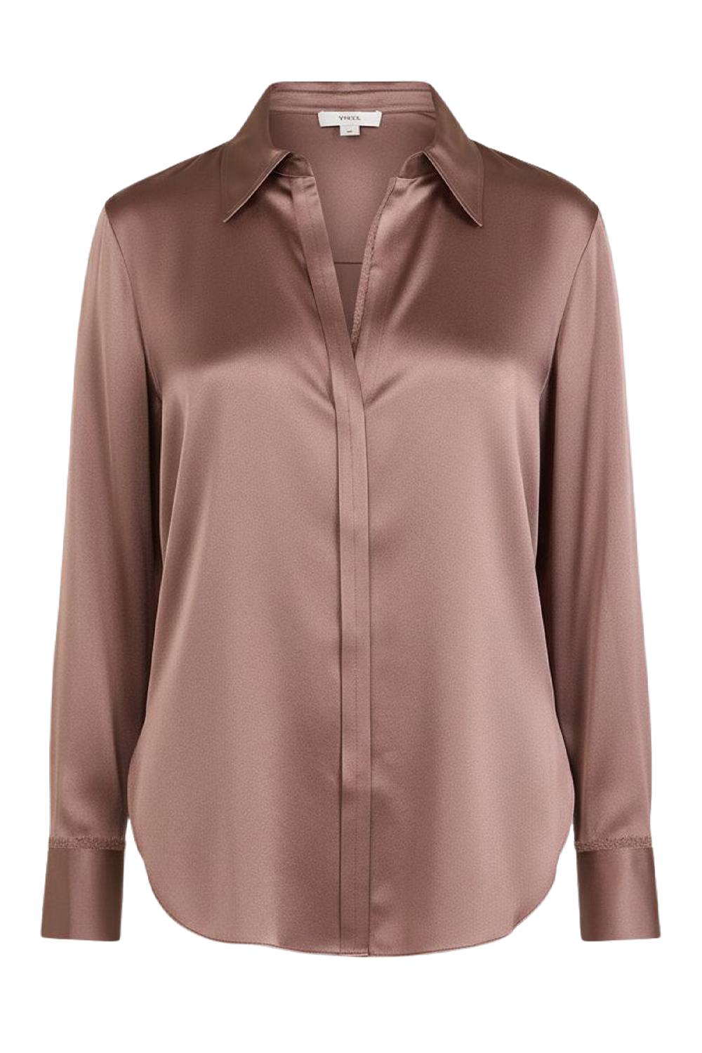 תמונה קידמית של חולצת כפתורים עם תחרה בצווארון