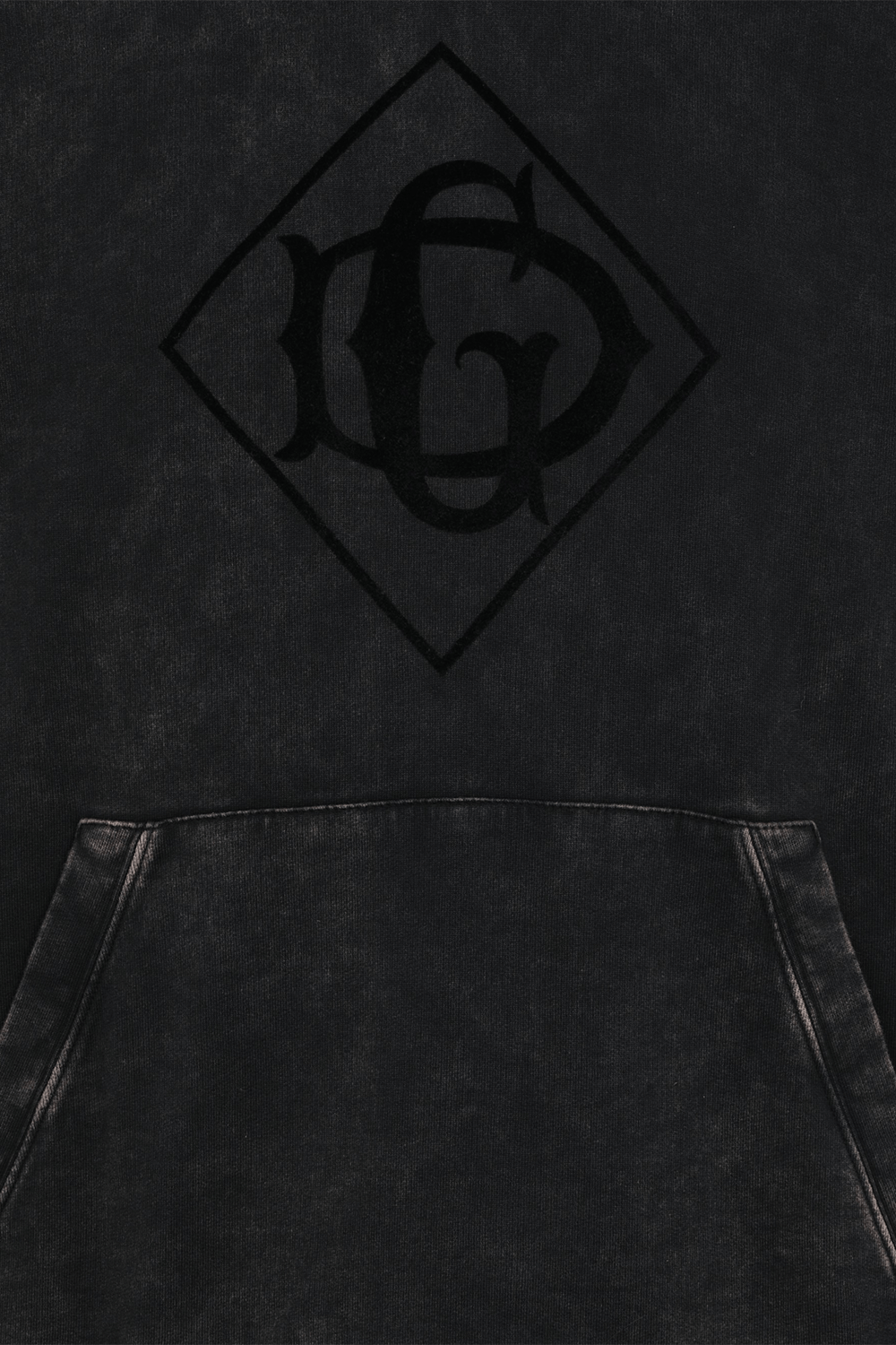 תמונה אחורית של סווטשירט קפו'צון במראה משופשף מכותנה