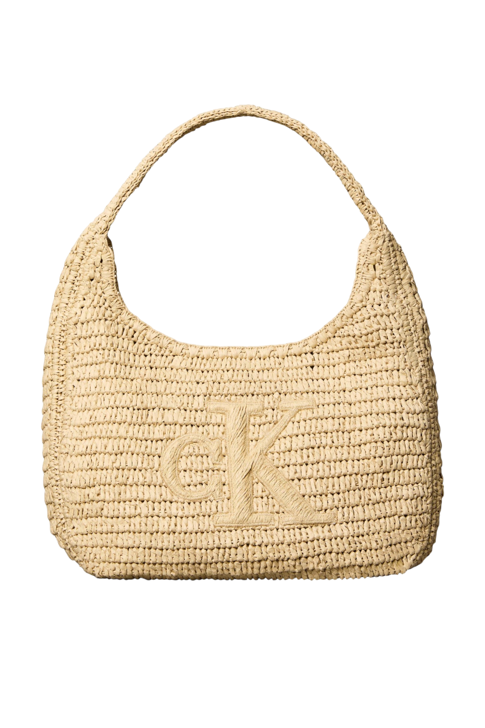 תמונה קידמית של תיק כתף קש לארג'