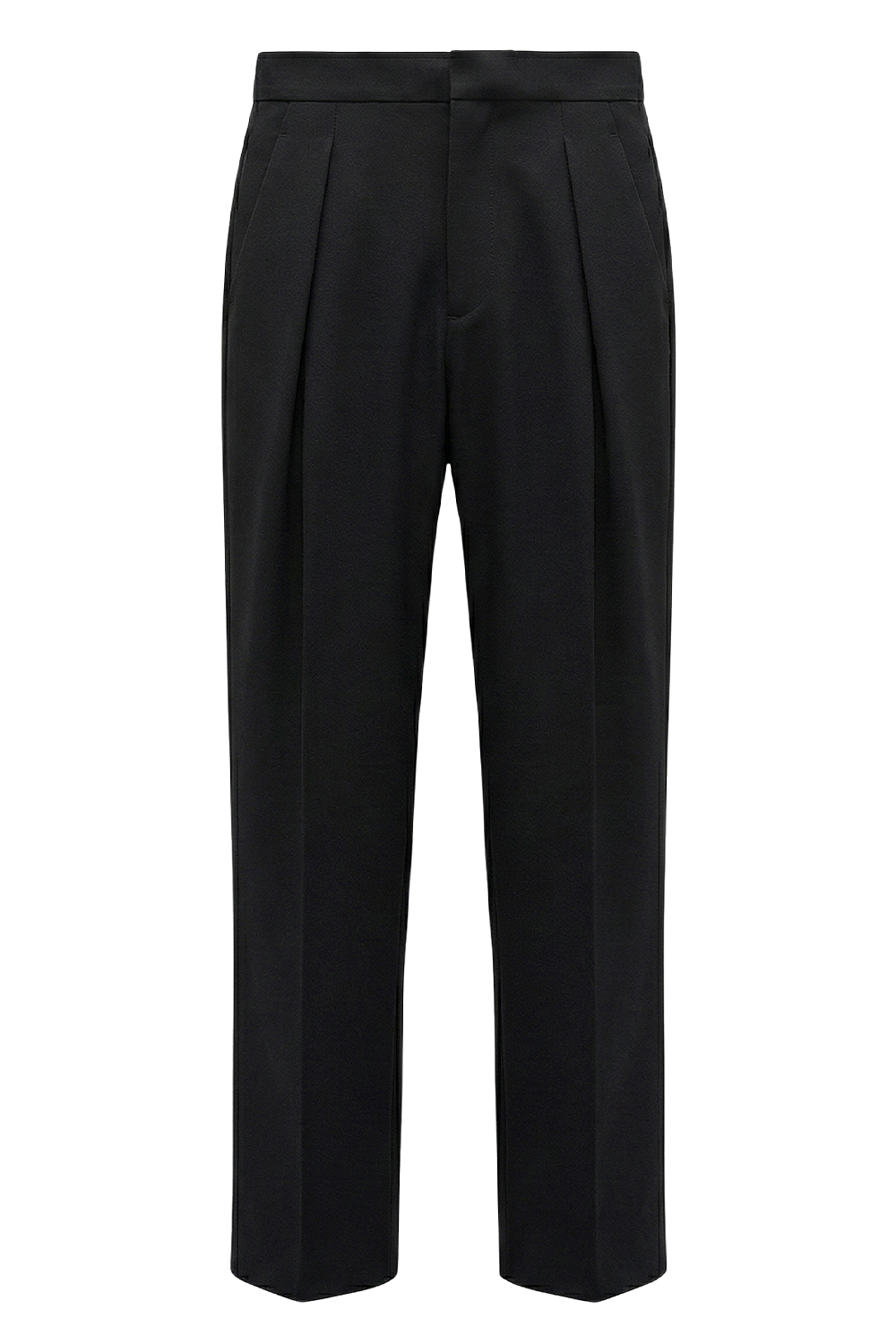 תמונה אחורית של מכנסיים שחורים מחויטים