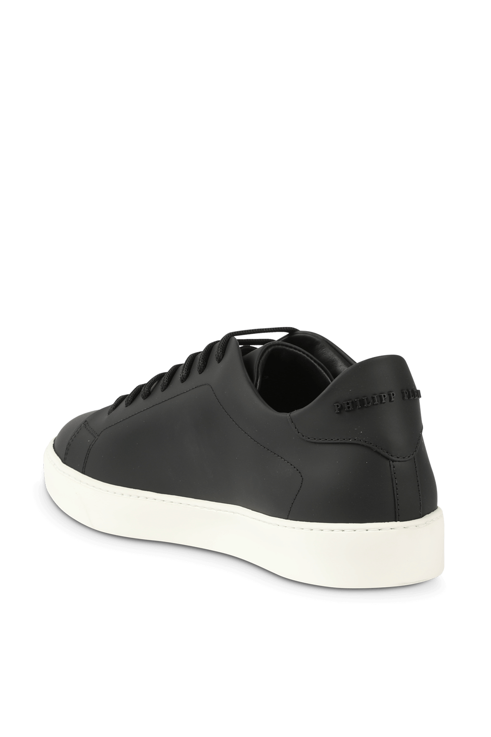 תמונה אחורית של נעלי ספורט מעור עם לוגו בולט