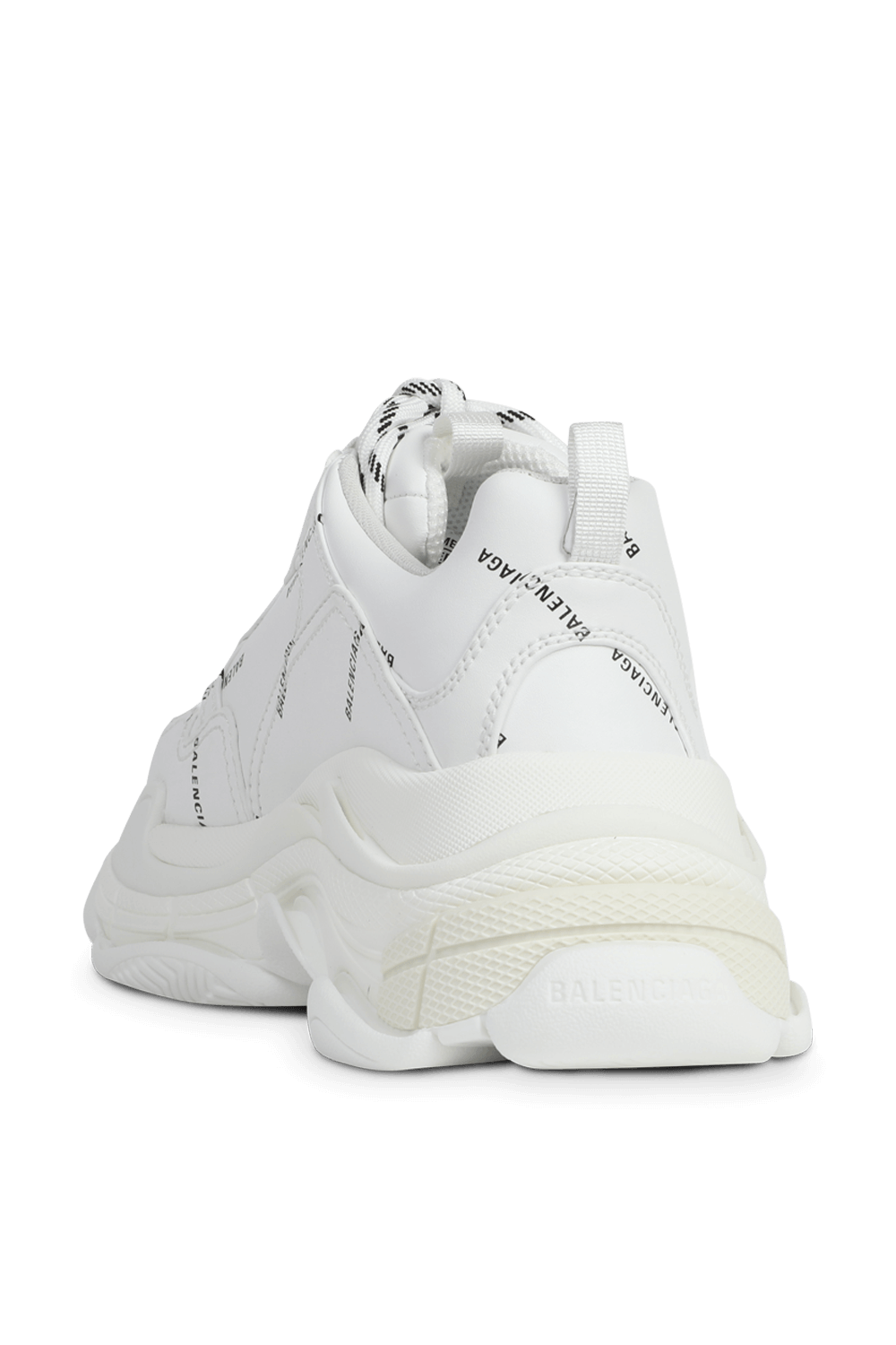 תמונה אחורית של נעלי טריפל אס עם לוגו אול אובר בצבע לבן