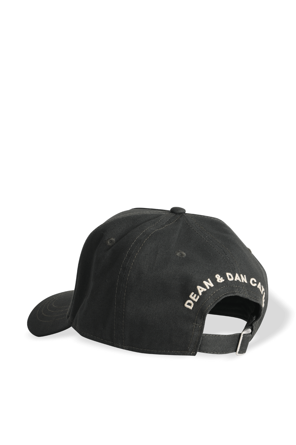 תמונה אחורית של כובע בייסבול עם פאץ' בצבע אפור