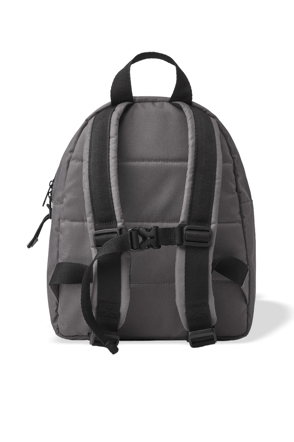 תמונה אחורית של תיק גב בינוני בגוון אפור ובעיטור פנדה