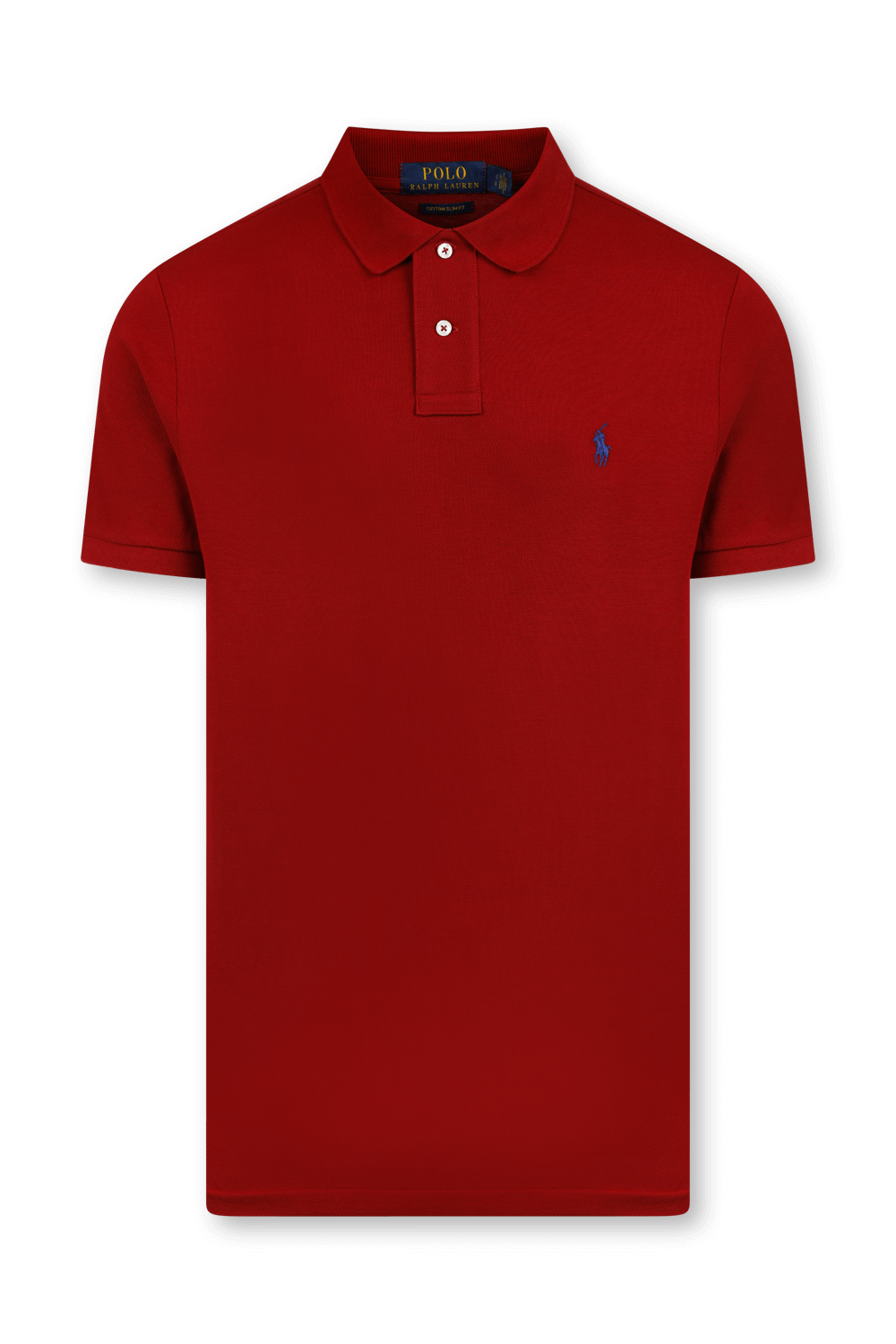 תמונה קידמית של חולצת פולו סלים עם לוגו רקום