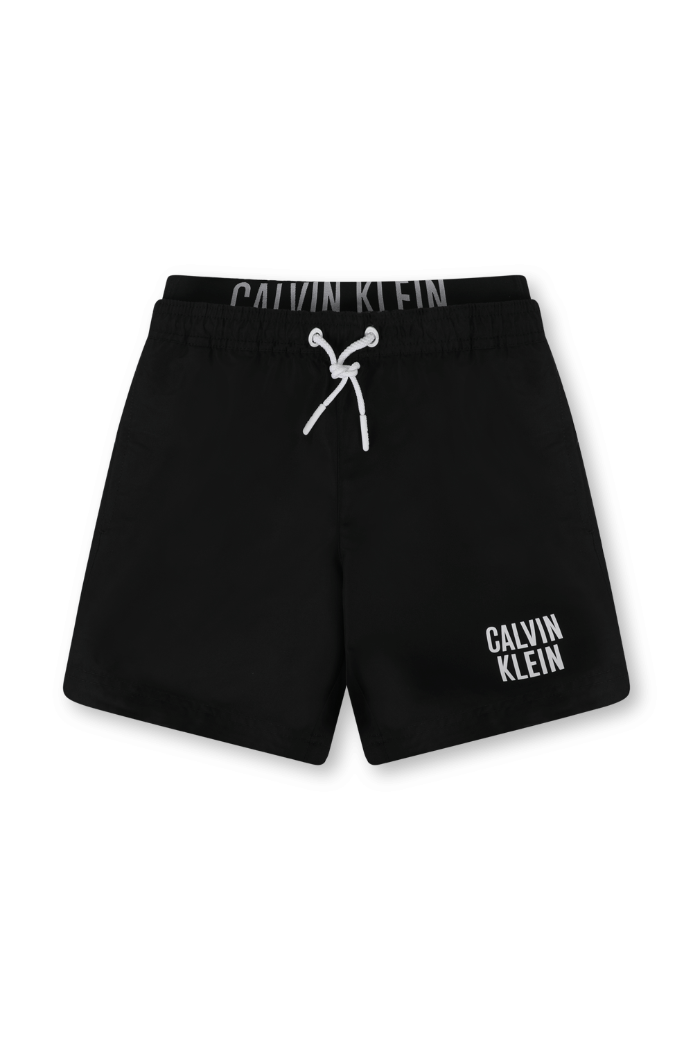גילאי 4-16 מכנסי ספורט קצרים שחורים עם לוגו CALVIN KLEIN