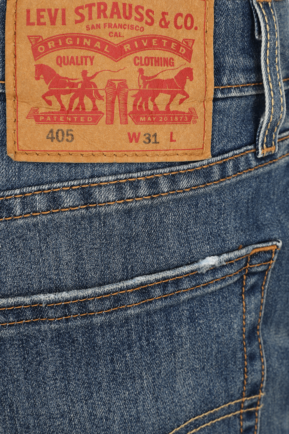 תמונה אחורית של מכנסי ג'ינס 405 קצרים ישרים