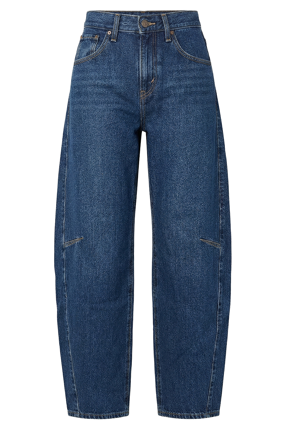 תמונה קידמית של מכנסי ג'ינס בלון ישרים