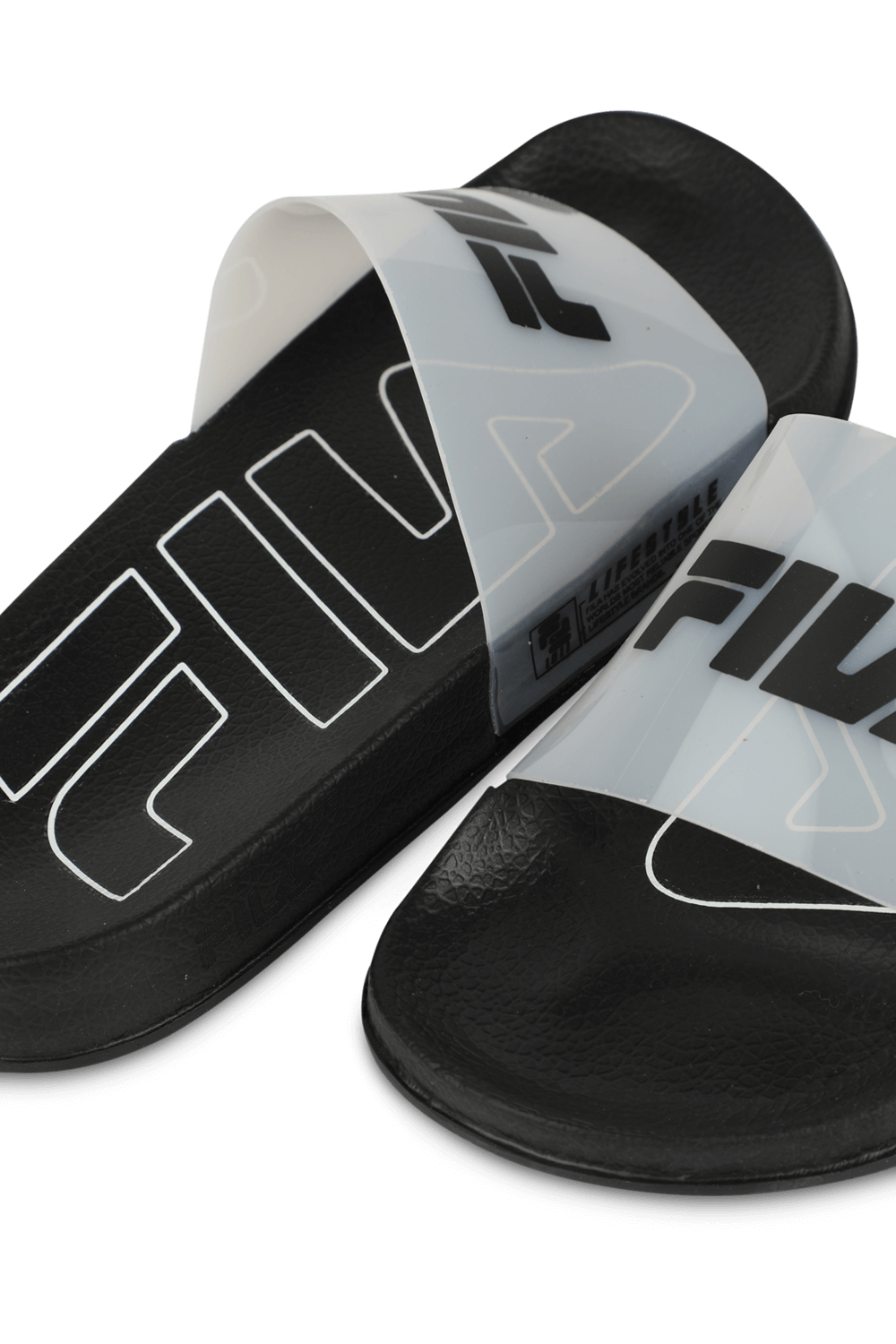 fila flip flops black