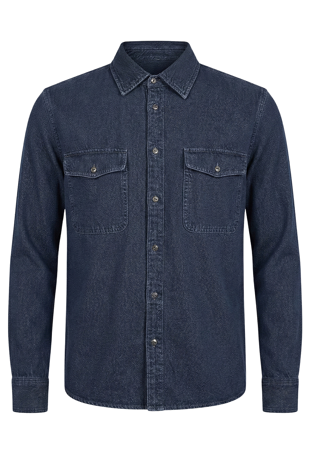 תמונה קידמית של חולצת ג'ינס מכופתרת