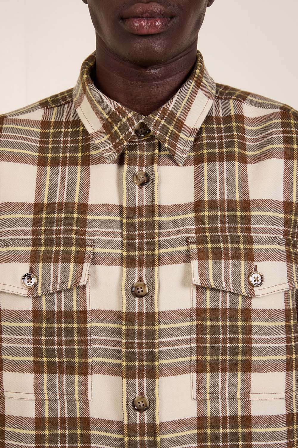 תמונת תקריב דוגמן של חולצת ז'קט משובצת