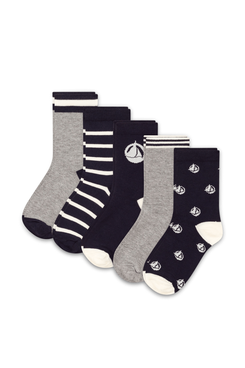 תמונה קידמית של מארז חמישה זוגות גרביים - גילאי 4-14 שנים