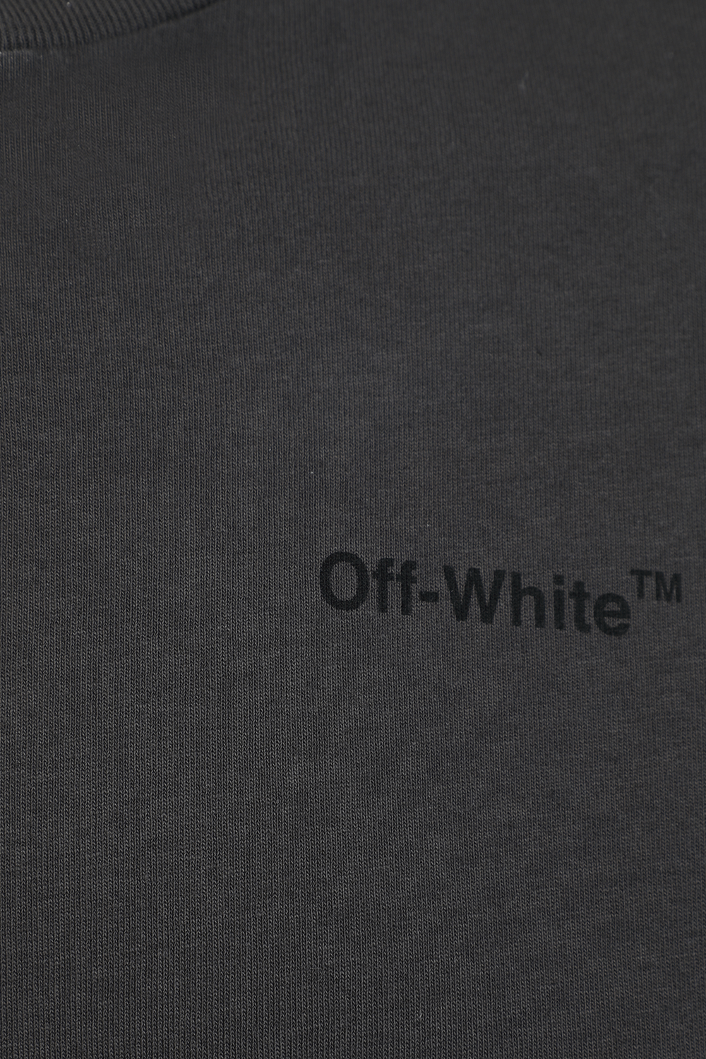 חולצת טי אפורה עם הדפס גאומטרי בגב OFF WHITE