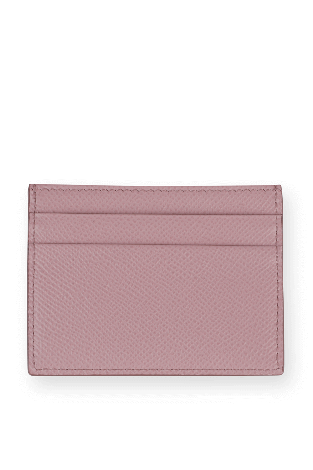 תמונה אחורית של Pastel Pink Leather Card Holder with Rhinestone DG Logo