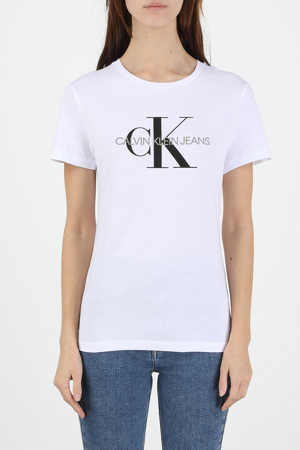Monogram logo tee in White image number null CALVIN KLEIN