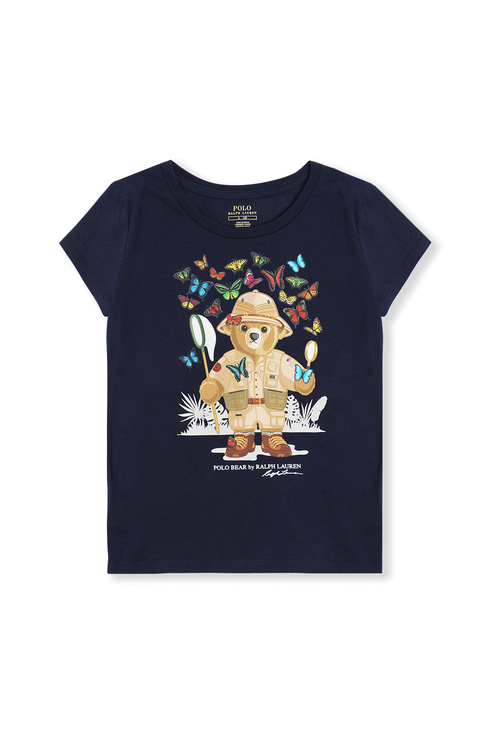 גילאי 5-7 חולצת דובי לוכד פרפרים בנייבי POLO RALPH LAUREN KIDS