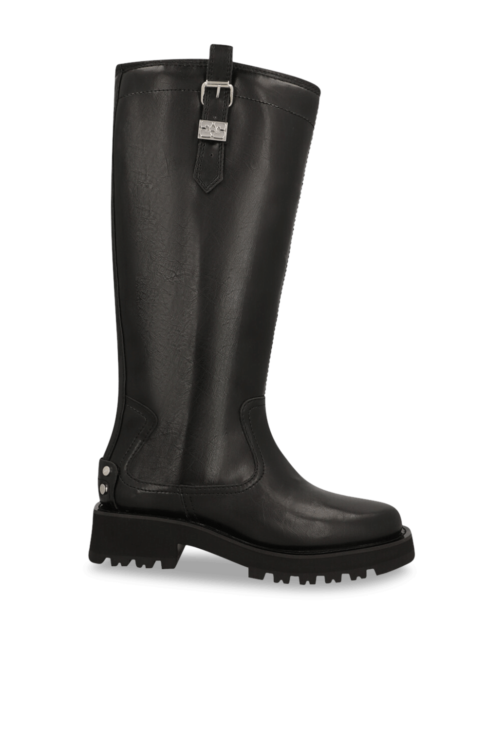 תמונה קידמית של מגפי ברך מעור טבעוני