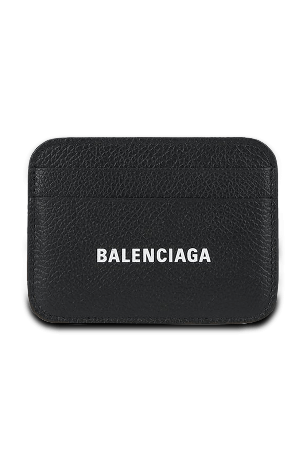 ארנק כרטיסים מעור מגורען עם לוגו BALENCIAGA