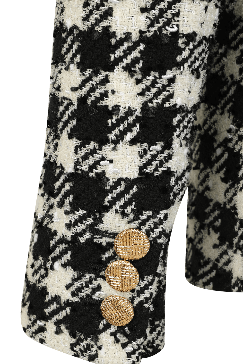 תמונה אחורית של בלייזר טוויד עם דוגמת פפיטה