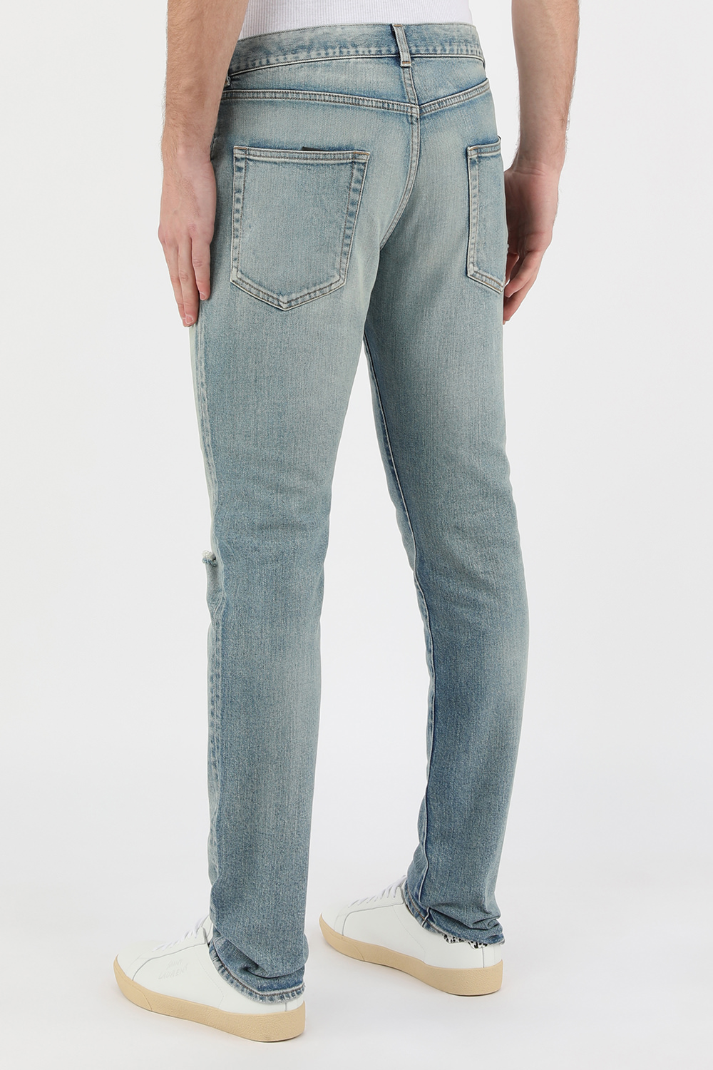 תמונת דוגמן אחורית של Low Rise Skinny Jeans in Light Blue