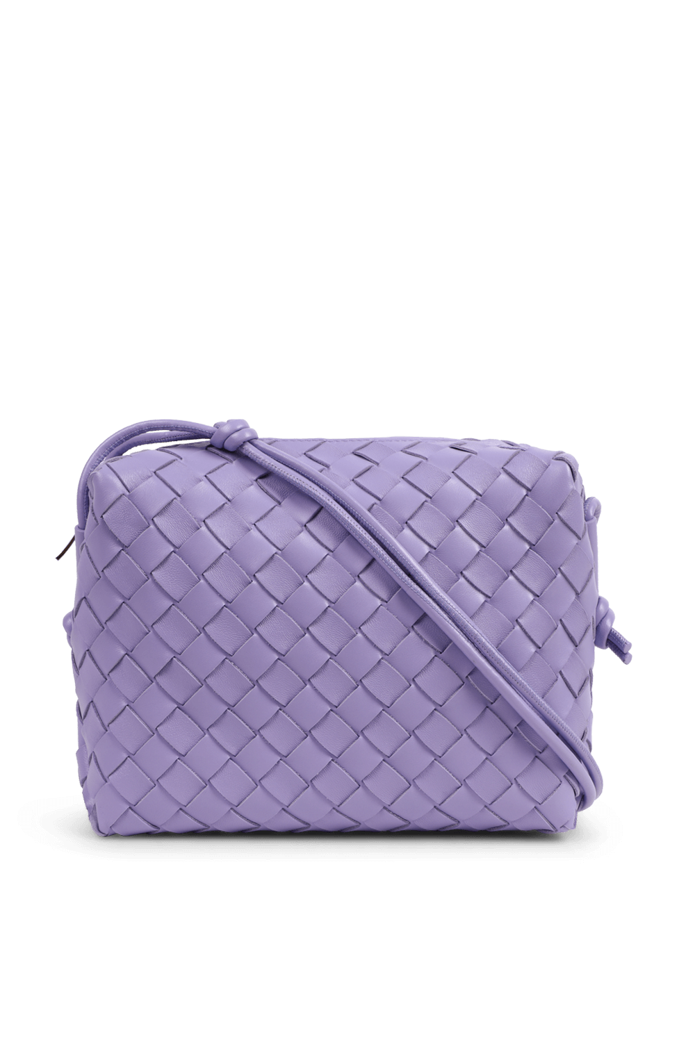 תמונה קידמית של תיק לופ קרוס ארוג מעור