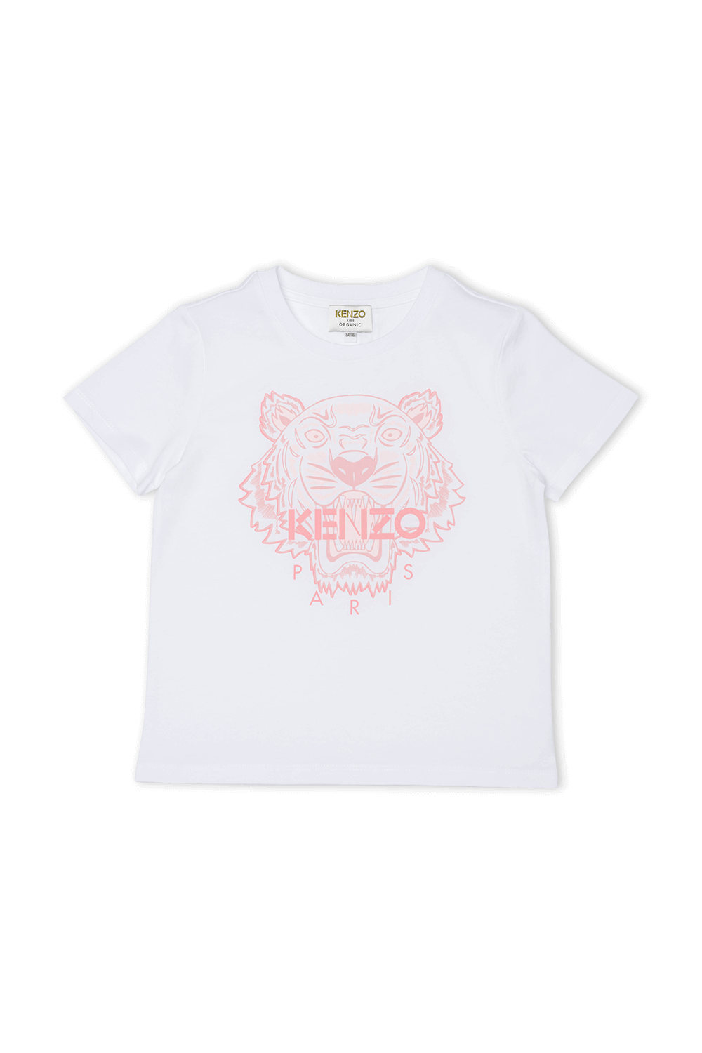 תמונה קידמית של גילאי 2-6 חולצת טי לבנה עם סמל הנמר