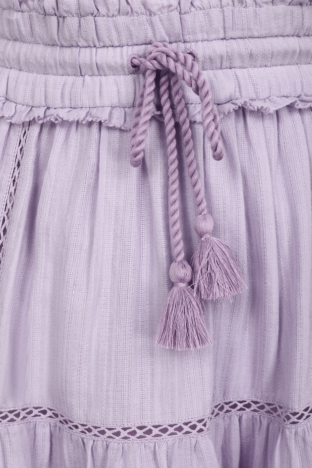 תמונה אחורית של חצאית מיני מפשתן וכותנה