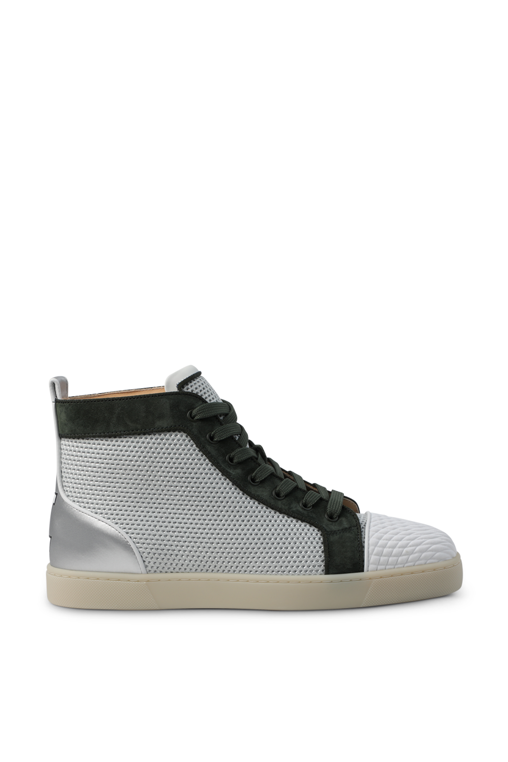 תמונה קידמית של נעלי סניקרס מעור ברכיסה גבוה 