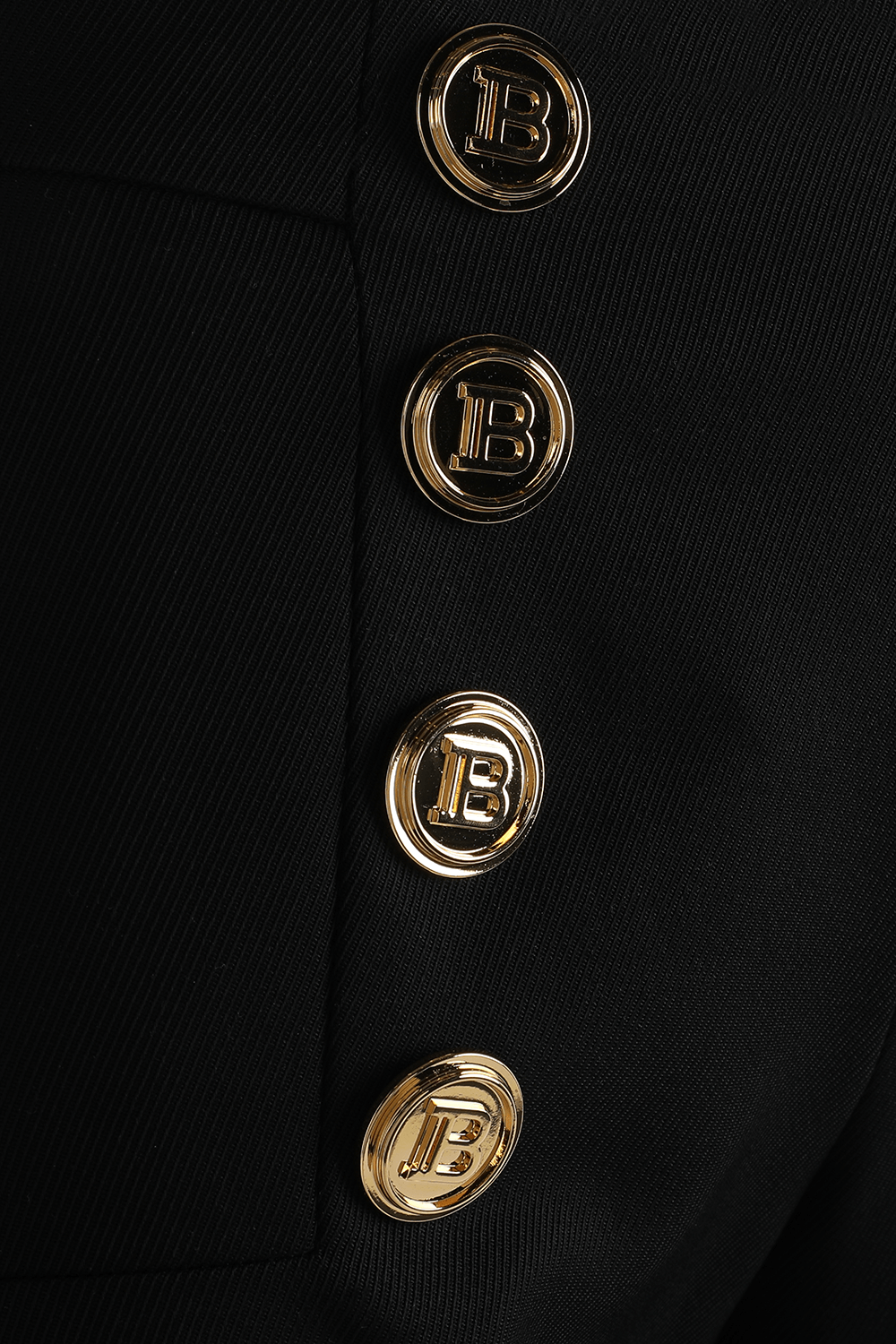 מכנסי קרופ שחורים עם כפתורי זהב BALMAIN