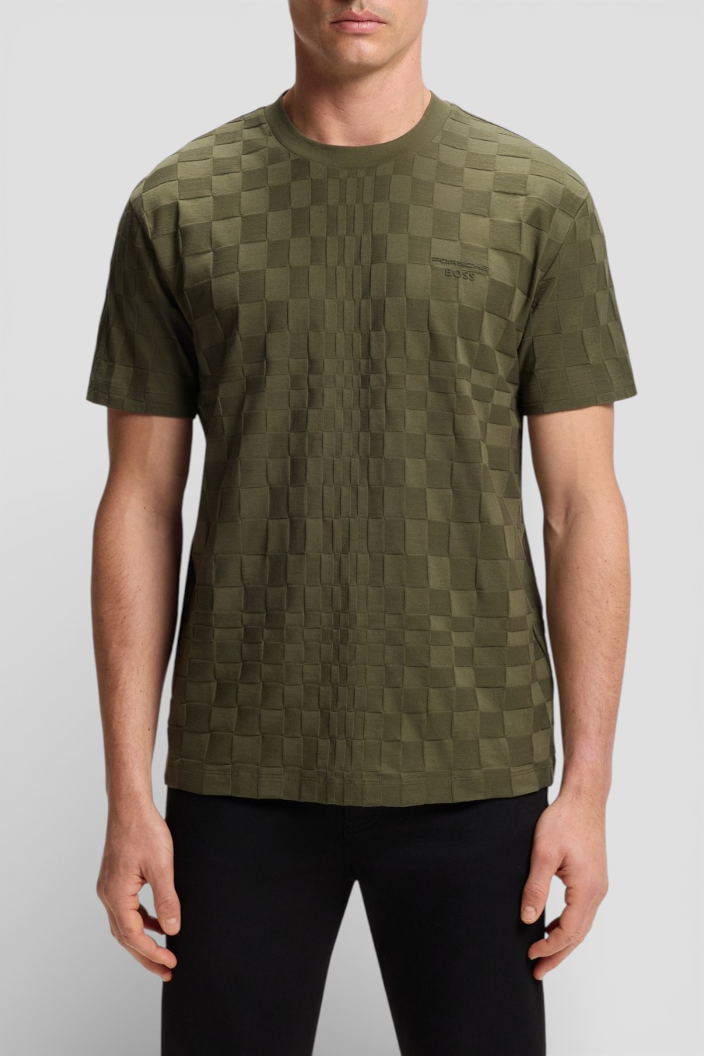 תמונת דוגמן קידמית של חולצת טי פורשה X בוס