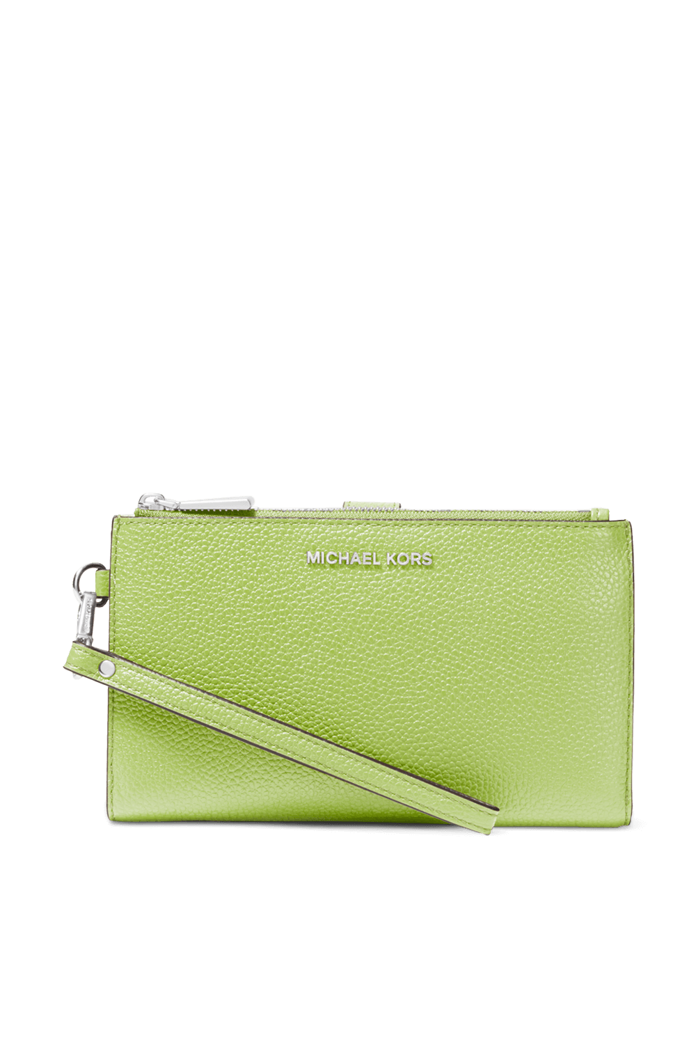 תמונה קידמית של ארנק עור עם רצועה 