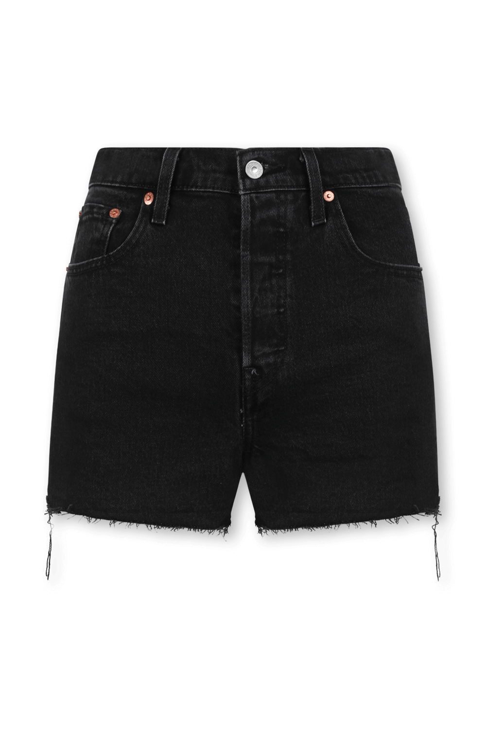 מכנסי ג'ינס ריבקייד' קצרים שחורים LEVI`S