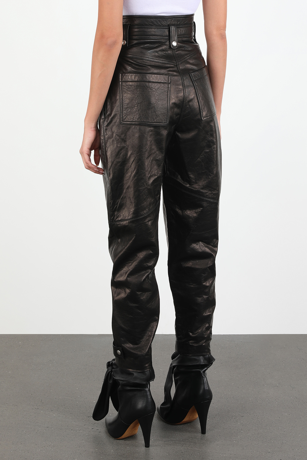 Atsu Leather Pants In Black image number null IRO
