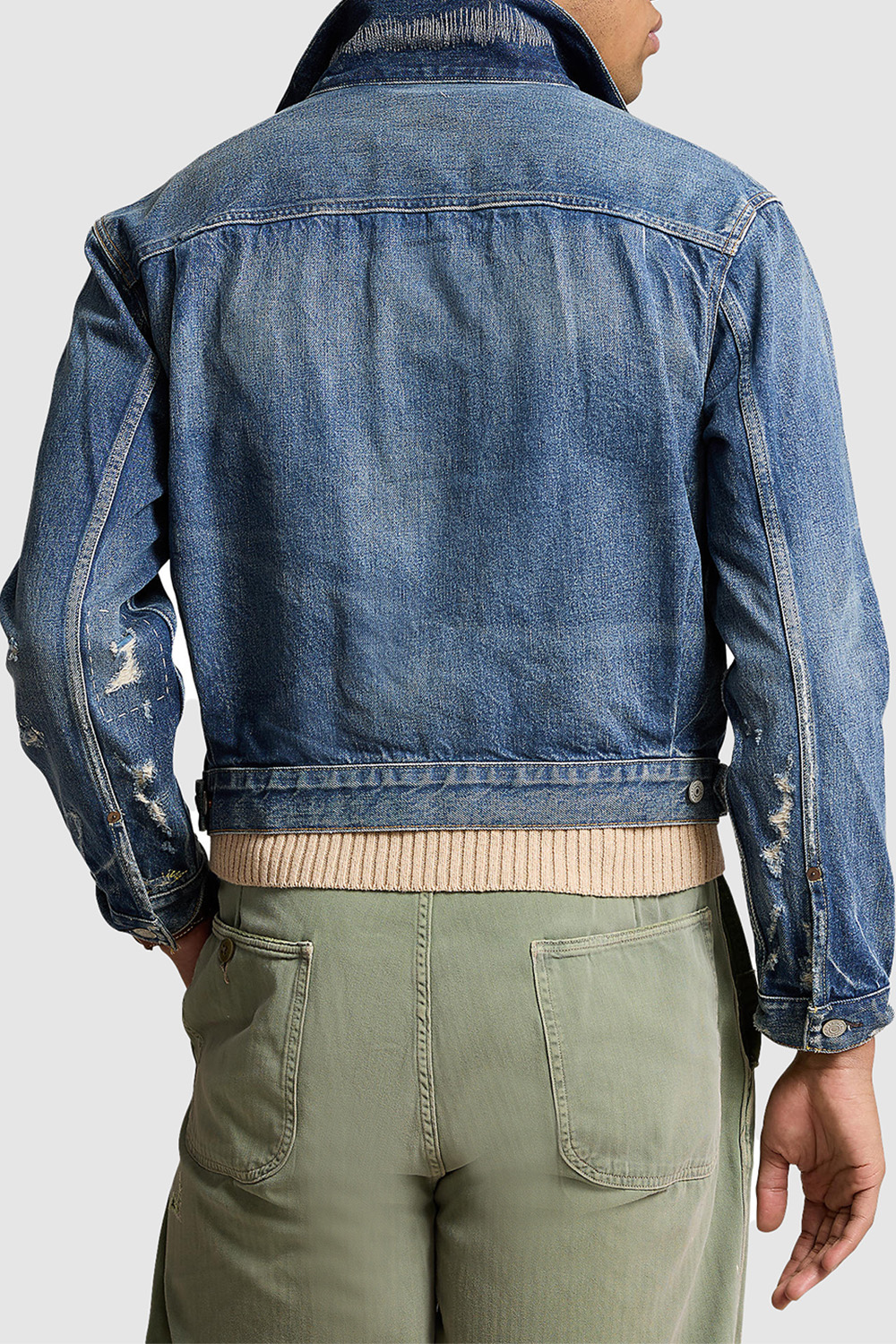 תמונת דוגמן אחורית של ז'קט ג'ינס